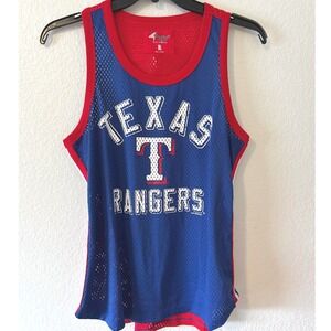 Texas Rangers MLB Mesh Tank Top G-III 4Her Womens XL Blue Red Racerback Jersey